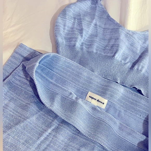 Super down 2 piece sparkly blue set | like new - Picture 4 of 6